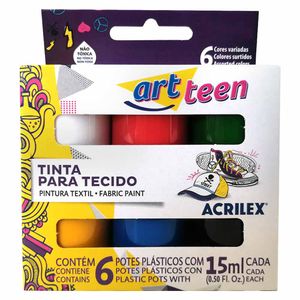 Tinta para Tecido 15 ml Cores 04106 Acrilex - 6UN