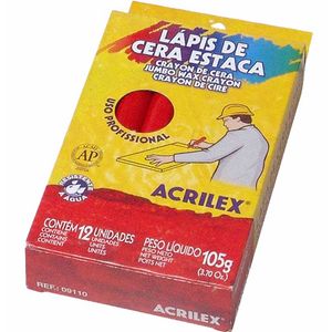 Lápis de Cera Estaca Vermelho Fogo 507 Acrilex - 12UN