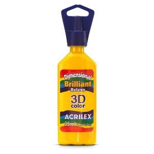Tinta Dimensional Brilho 35ml Amarelo Ouro 0505 Acrilex - 6UN
