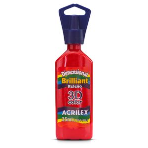 Tinta Dimensional Brilho 35ml Vermelho Fogo 0507 Acrilex - 6UN