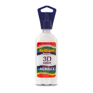 Tinta Dimensional Brilho 35ml Branco 0519 Acrilex - 6UN