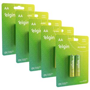 Kit Pilha AA Energy Alcalina 1,5V Elgin - 10UN