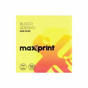 Bloco Adesivo 76x76 Amarelo Neon 100 folhas 3344 Maxprint - UN
