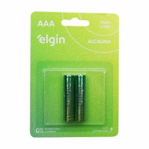 Pilha AAA Energy Alcalina 1,5V Elgin - 2UN