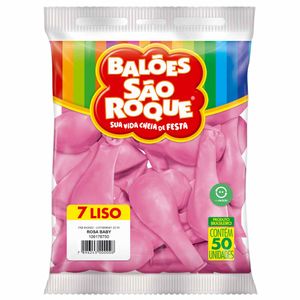 Bola de Soprar Nº 7 Rosa Baby 6750 São roque - 50UN