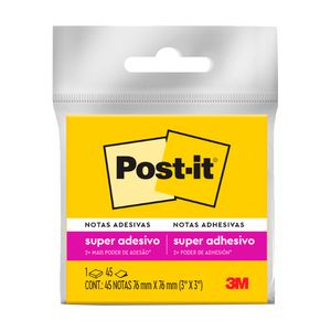 Bloco Adesivo Post it 76x76 Amarelo Neon 45 Folhas 9398 3m - BL