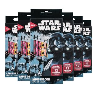 Lápis de Cor Inteiro 12 Cores Star Wars 5267 Tris - 6EST