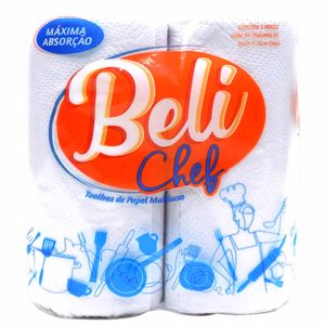 Papel Toalha Branca 19x21cm Rolo com 50 Folhas 5036 Beli chef - 2RL