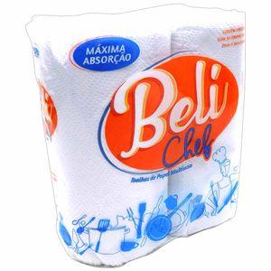 Papel Toalha Branca 19x21cm Rolo com 50 Folhas 5036 Beli chef - 2RL