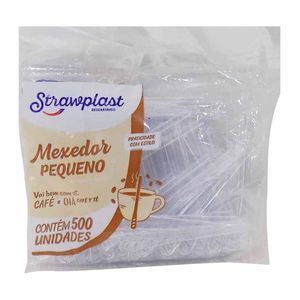 Mexedor para café Descartável Cristal Pequeno 212 Strawplast - 500UN