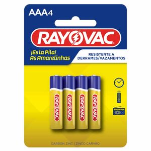 Pilha AAA Não Alcalina Rayovac - 4 Unidades Rayovac - 4UN