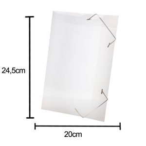 Pasta Plástica Aba Elástica Ofício 2cm Transparente A20B 1210 Plascony - 10UN