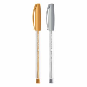 Caneta Esferográfica Triangular Trilux 1.0mm Prata e Ouro Faber-castell - 2UN