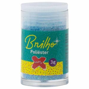 Pote Glitter com 3g Azul Neon 7019 Make+ - 12UN
