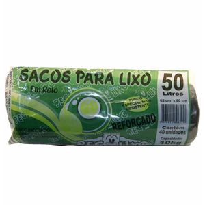 Saco Lixo 50 Litros 63x80 Preto M2 0615 Peg lixo - 40UN