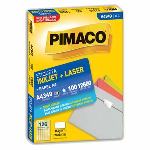 Etiqueta A4349 15x26mm Inkjet Laser 12600 Pimaco - 100FL
