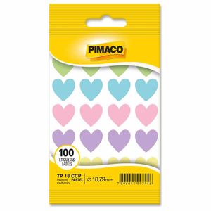 Etiqueta TP-12 Coração Pastel com 210 unidades 0819 Pimaco - 5FL