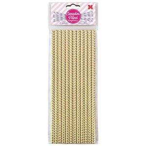 Canudo de Papel Chevron Ouro 4320 Make+ - 12UN