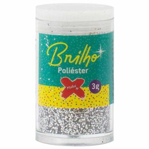 Pote Glitter 3g Prata 7001 Make+ - 12UN