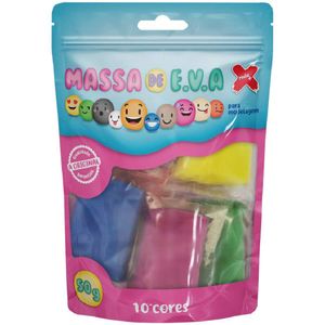 Kit Massa de Eva p/Artesanto 50G 10 Cores Make+ - UN