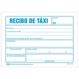 Bloco Recibo Taxi 50 Folhas 6302 Tilibra - BL