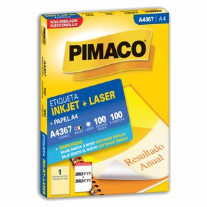 Etiqueta A4367 288x200mm Inkjet Laser 100 Pimaco Pimaco - 100FL