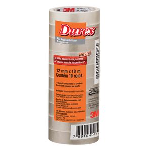Fita Adesiva 12x10 Transparente PP Durex 4254 3m - 10RL
