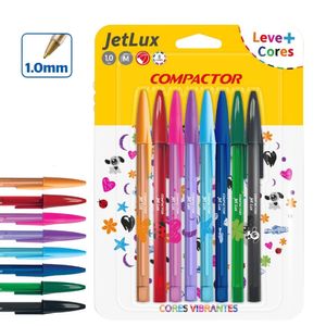 Caneta Esferográfica 1.0mm Jet Lux Cores 8000 Compactor - 8UN