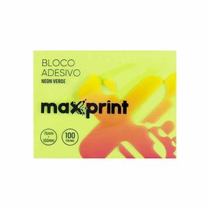 Bloco Adesivo 76x102 Verde Neon 100 folhas 3421 Maxprint - UN