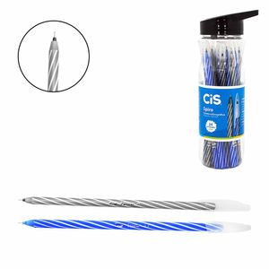 Caneta Esferográfica Spiro 0.7 mm Azul Preta 0800 Cis - 24UN