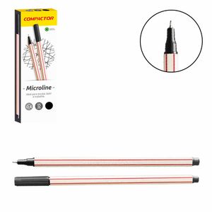 Caneta Hidrocor 0,4mm Microline Preta 6004 Compactor - 12UN