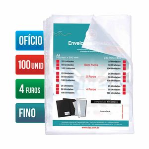 Envelope Pasta Catálogo Ofício Fino 4 Furos 5070 Dac - 100UN