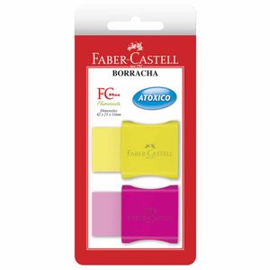 Borracha com Capa Plástica Neon Sortido 107024F Faber-castell - 2UN