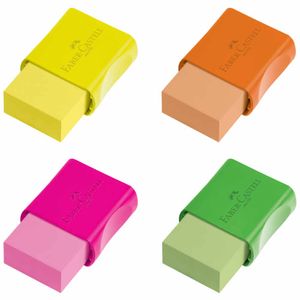Borracha com Capa Plástica Neon Sortido 107024F Faber-castell - 2UN
