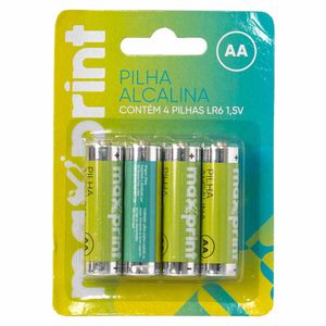 Pilha AA Alcalina 1,5V 6343 Maxprint - 4UN