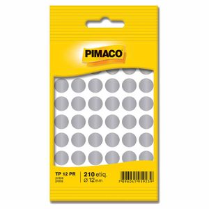 Etiqueta Redonda TP-12 12mm Prata 210 6598 Pimaco - 5FL