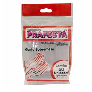 Garfo Descartável Sobremesa Cristal 9950 Prafesta - 50UN