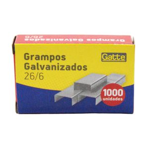 Grampo para Grampeador 26/6 Galvanizado 11109 Gatte - 1000UN