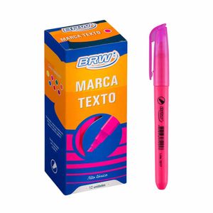 Caneta Marca Texto Fluorescente Rosa A2002 Brw - 12UN