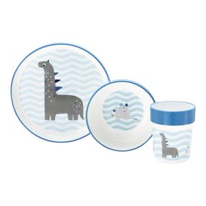 Kit Refeição Infantil Dino Azul BB1112 Multilaser - 3PCS