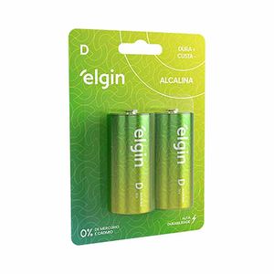 Pilha D Grande Energy Alcalina 1,5V LR20 Elgin - 2UN
