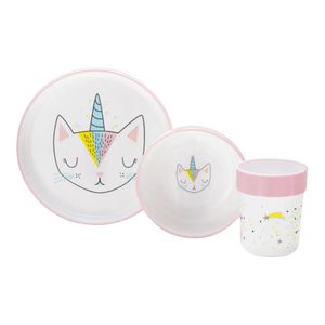 Kit Refeição Infantil Sunshine Rosa BB1113 Multilaser - 3PCS