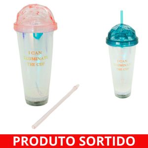 Copo Plástico 680ml Led com Canudo 9851 Casita - UN