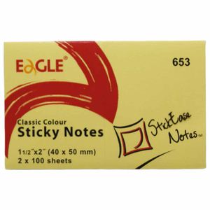 Bloco Adesivo 4x5cm Amarelo 100 folhas 356 Eagle - 2UN