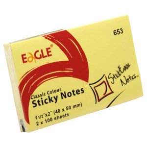 Bloco Adesivo 4x5cm Amarelo 100 folhas 356 Eagle - 2UN