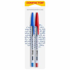 Caneta Esferográfica Top 2000 Azul e Vermelha 5622 Compactor - 2UN
