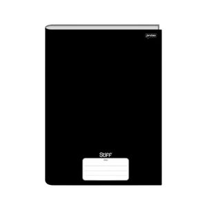 Caderno Capa Dura 1/4 80 Folhas Lisa Stiff Preto 68806 Jandaia - 5UN