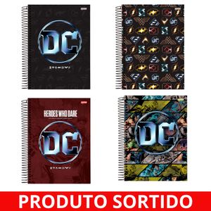Caderno Espiral Capa Dura 1/4 80 Folhas DC Comics Sortido 69137 Jandaia - 5UN