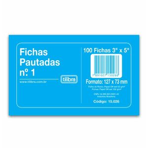 Ficha Pautada 3x5 N.1 127x76mm 0266 Tilibra - 100UN
