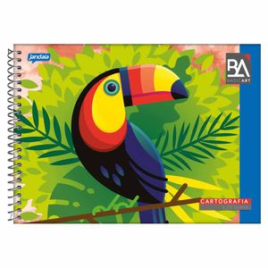 Caderno de Cartografia Capa Dura sem Seda 96 Folhas Basic Art 3010 Jandaia - 5UN